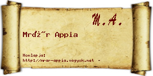 Mrár Appia névjegykártya